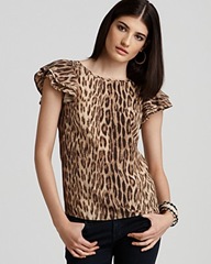 michael kors leopard blouse bloomingdales