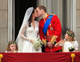 Royal Wedding Couple Kiss