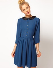 Granny_LS Dress Velvet Collar_Blue_69.98_Asos